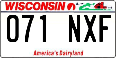 WI license plate 071NXF