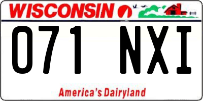WI license plate 071NXI