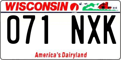 WI license plate 071NXK