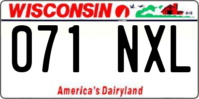 WI license plate 071NXL