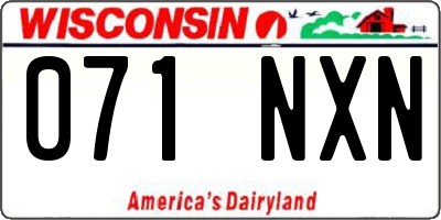 WI license plate 071NXN