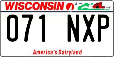 WI license plate 071NXP