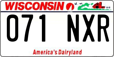 WI license plate 071NXR
