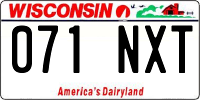 WI license plate 071NXT