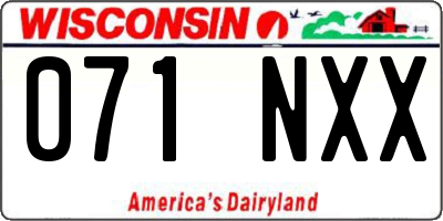 WI license plate 071NXX