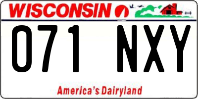 WI license plate 071NXY