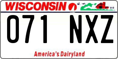 WI license plate 071NXZ