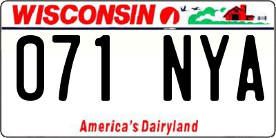WI license plate 071NYA