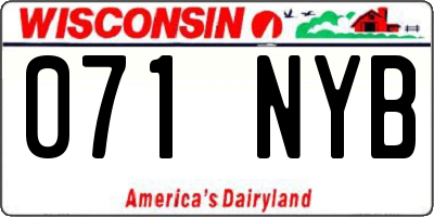WI license plate 071NYB