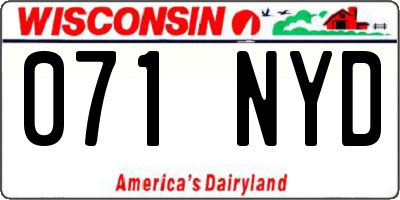 WI license plate 071NYD