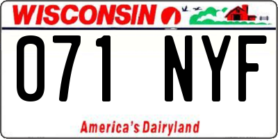 WI license plate 071NYF