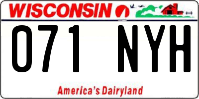 WI license plate 071NYH