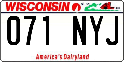WI license plate 071NYJ