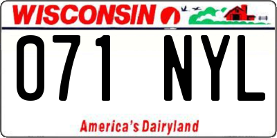 WI license plate 071NYL