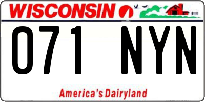 WI license plate 071NYN