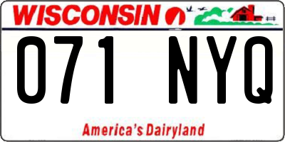 WI license plate 071NYQ