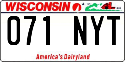 WI license plate 071NYT