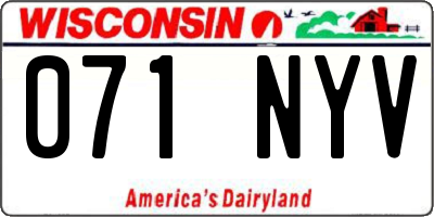 WI license plate 071NYV