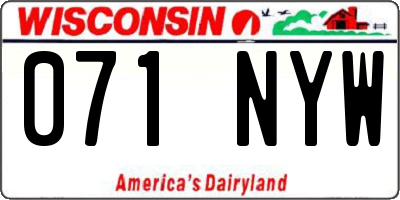 WI license plate 071NYW