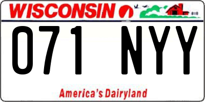 WI license plate 071NYY