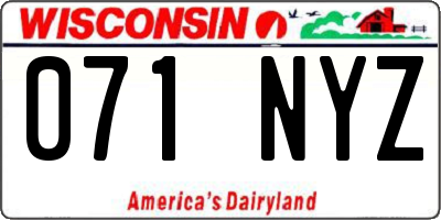 WI license plate 071NYZ