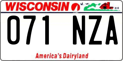 WI license plate 071NZA