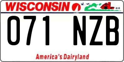 WI license plate 071NZB