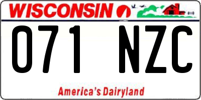 WI license plate 071NZC