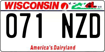 WI license plate 071NZD
