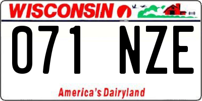 WI license plate 071NZE