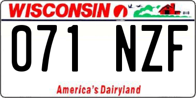 WI license plate 071NZF