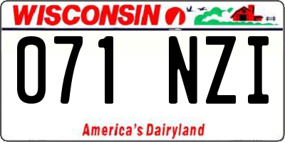 WI license plate 071NZI