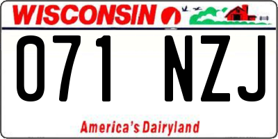 WI license plate 071NZJ