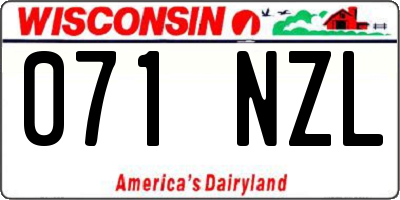WI license plate 071NZL