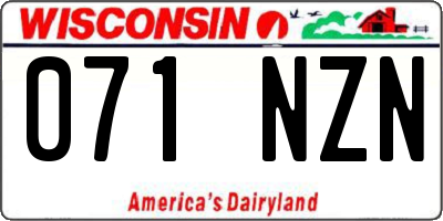 WI license plate 071NZN