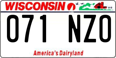 WI license plate 071NZO