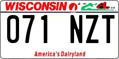 WI license plate 071NZT