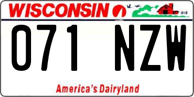 WI license plate 071NZW