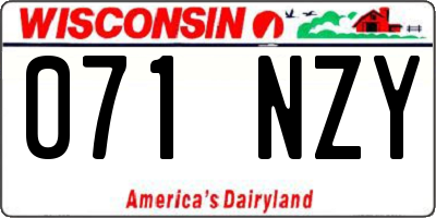 WI license plate 071NZY
