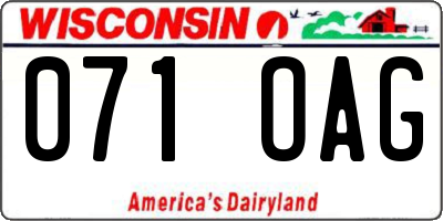 WI license plate 071OAG