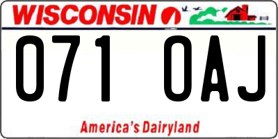 WI license plate 071OAJ