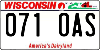 WI license plate 071OAS