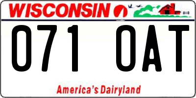 WI license plate 071OAT