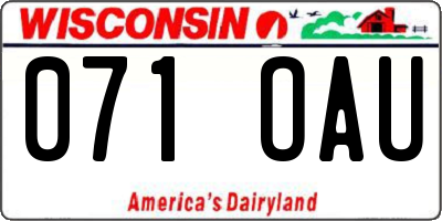 WI license plate 071OAU