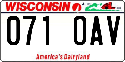 WI license plate 071OAV