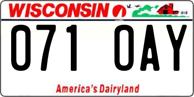 WI license plate 071OAY