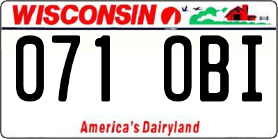 WI license plate 071OBI