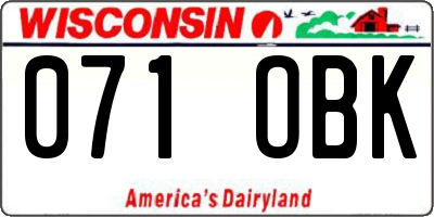 WI license plate 071OBK