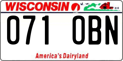 WI license plate 071OBN