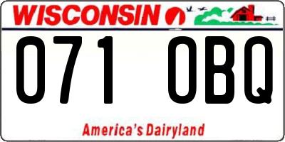 WI license plate 071OBQ